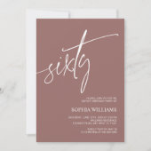 Terracotta Minimalistisch 60. Geburtstag Einladung (Vorderseite)