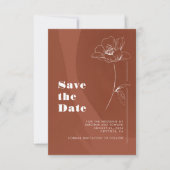 Terracotta Minimalistisch Boho Floral Save the Dat Date (Vorderseite)