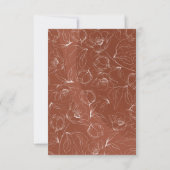 Terracotta Minimalistisch Boho Floral Save the Dat Date (Rückseite)