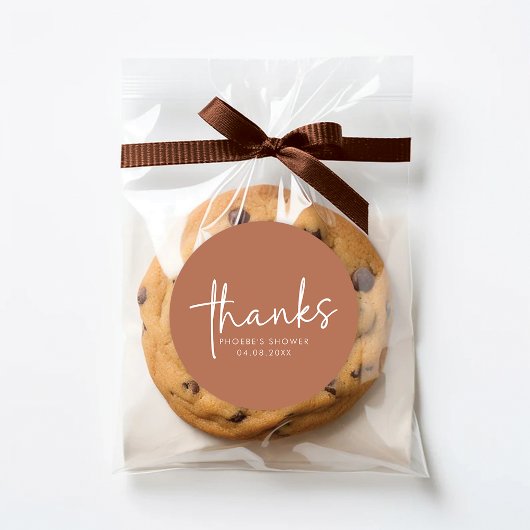 Terracotta Minimalistisch Brautparty Gefälligkeits Runder Aufkleber