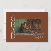 Terracotta Minimalistisch Class of 2024 Abschluss Einladung (Vorderseite)