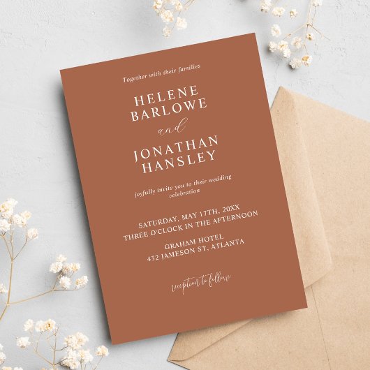 Terracotta Minimalistisch Classic Einladung