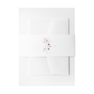 Terracotta Minimalistisch Couple Monogram Wedding Einladungsbanderole
