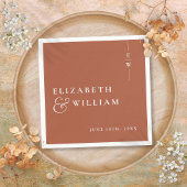 Terracotta Minimalistisch Elegante Monogram Weddin Serviette