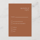 Terracotta Minimalistisch Elegante RSVP Karte (Vorderseite)