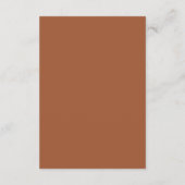 Terracotta Minimalistisch Elegante RSVP Karte (Rückseite)