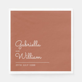 Terracotta Minimalistisch Elegante Script Serviette