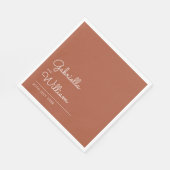 Terracotta Minimalistisch Elegante Script Serviette (Ecke)