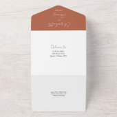 Terracotta Minimalistisch Elegante Script Wedding All In One Einladung (Außenbereich)