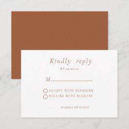 Terracotta Minimalistisch Elegante Wedding RSVP Ca Karte