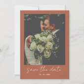 Terracotta Minimalistisch Hochzeit Einladung (Vorderseite)