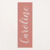 Terracotta Minimalistisch Kalligrafie Personalisie Yogamatte (Vorderseite)