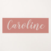 Terracotta Minimalistisch Kalligrafie Personalisie Yogamatte (Vorderseite (Horizontal))