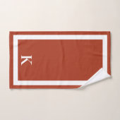 Terracotta Minimalistisch Mit Monogramm Luxus Well Badhandtuch Set (Handtuch)