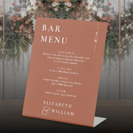 Terracotta Minimalistisch Modern Bar Menu Sockelschild