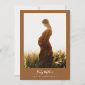 Terracotta Minimalistisch Modern Boho Babydusche Einladung (Rückseite)