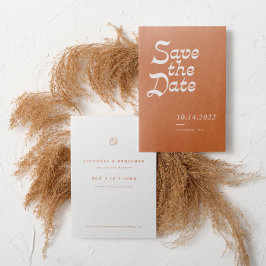 Terracotta Minimalistisch Modern Save the Date Einladung