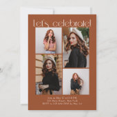 Terracotta Minimalistisch Moderne 5 Arkaden Abschl Einladung (Rückseite)