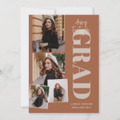 Terracotta Minimalistisch Moderne 5 Foto Abschluss Einladung (Vorderseite)