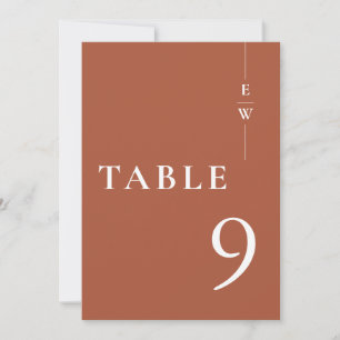Terracotta Minimalistisch Moderne Monogram Tischnu Einladung