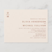 Terracotta Minimalistisch Monogram QR Code Wedding Einladungspostkarte (Vorderseite)