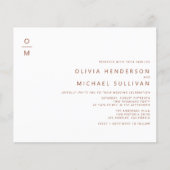 Terracotta Minimalistisch Monogram Wedding Einladu (Vorderseite)