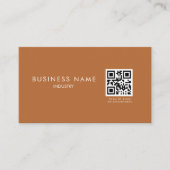Terracotta Minimalistisch QR Code Business Card Visitenkarte (Vorderseite)