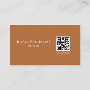 Terracotta Minimalistisch QR Code Business Card Visitenkarte