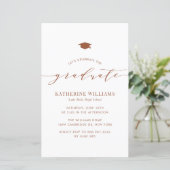 Terracotta Minimalistisch Script Abschluss Einladu (Stehend Vorderseite)