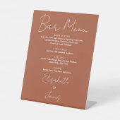 Terracotta Minimalistisch Script Bar Menu Sockelschild (Vorderseite)