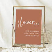 Terracotta Minimalistisch Script Blume Bar Poster