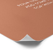 Terracotta Minimalistisch Script Dusche Mimosa Bar Poster (Ecke)