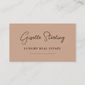 Terracotta Minimalistisch Script QR Code Visitenkarte (Vorderseite)