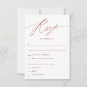 Terracotta Minimalistisch Script Response Card RSVP Karte (Vorderseite)