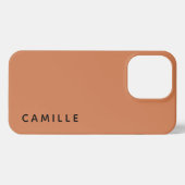 Terracotta Minimalistisch Simple Name Case Mate iPhone Hülle (Rückseite (Horizontal))