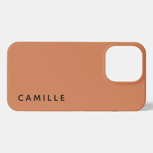 Terracotta Minimalistisch Simple Name Case Mate iPhone Hülle (Rückseite (Horizontal))