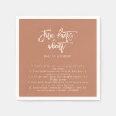 Terracotta Minimalistisch Trivia Fun Fakten Hochze Serviette (Vorderseite)