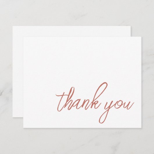 Terracotta Minimalistisch Vielen Dank Dankeskarte (Vorne/Hinten)