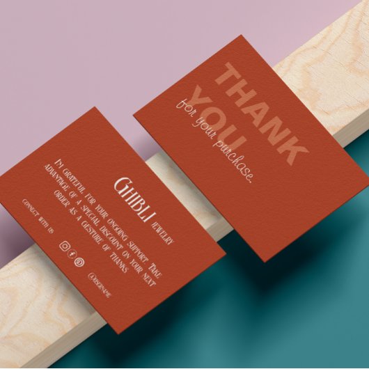 Terracotta Minimalistisch Vielen Dank für Ihren Ei Visitenkarte