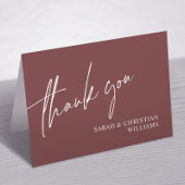 Terracotta Minimalistisch Wedding Dankeschön Karte