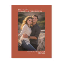 Terracotta Minimalistisch Wedding Foto Save the Da