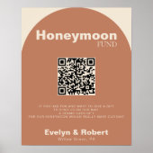 Terracotta Minimalistisch Wedding Honeymoon Fund Poster (Vorne)