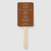 Terracotta Minimalistisch Wedding Program Fächer (Rückseite)