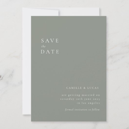 Terracotta Minimalistisch Wedding Save the Date Einladung (Vorderseite)