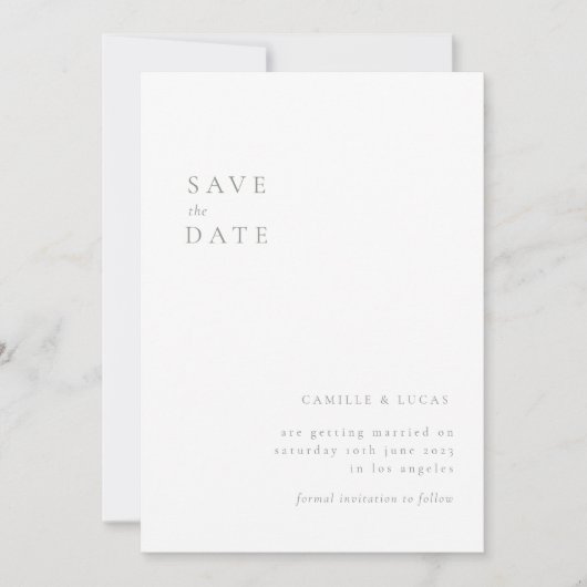 Terracotta Minimalistisch Wedding Save the Date Einladung (Vorderseite)