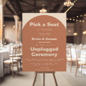 Terracotta Minimalistisch Wedding Unplugged Zeremo Poster