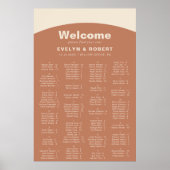 Terracotta Minimalistische Alphabetisierungstabell Poster (Vorne)