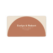 Terracotta Minimalistische formelle Arch Wedding R Adressaufkleber (Vorne)