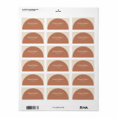 Terracotta Minimalistische formelle Arch Wedding R Adressaufkleber (Vorne)