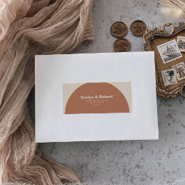 Terracotta Minimalistische formelle Arch Wedding R Adressaufkleber